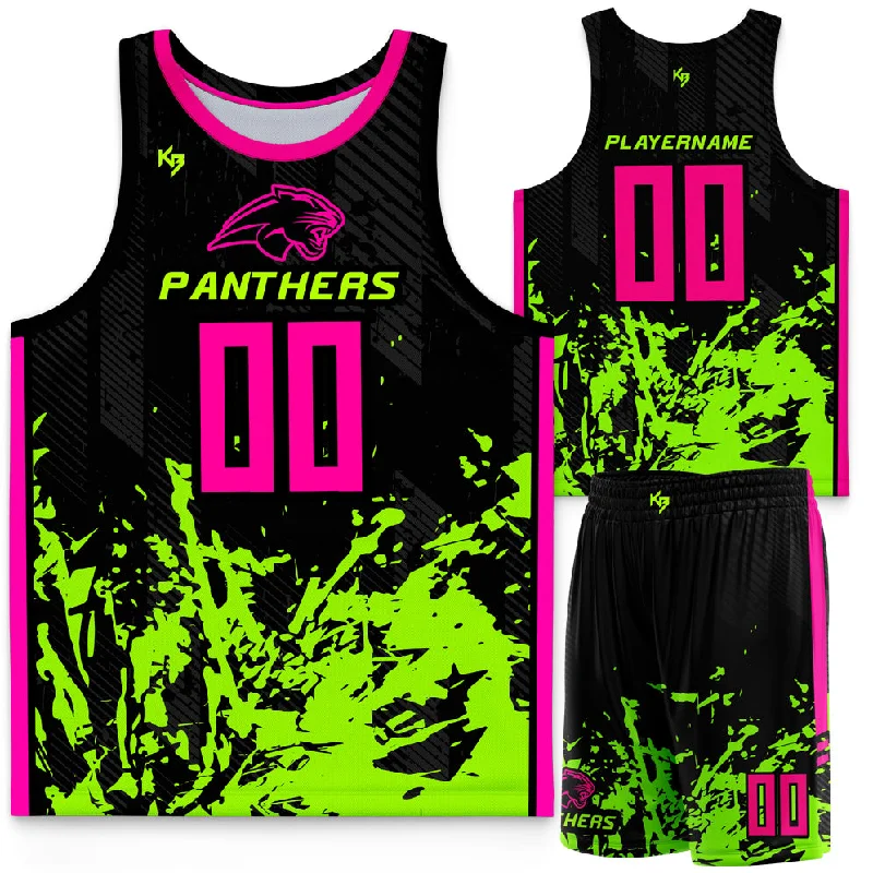 Men's basketball shorts official apparel -Panthers Custom Basketball Uniform