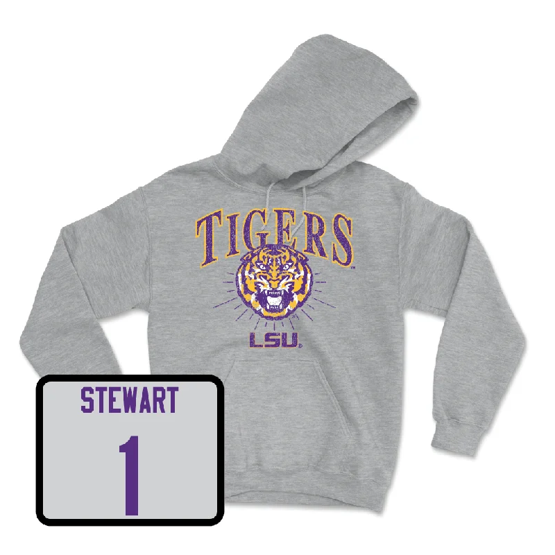 Men's basketball hoodie squad apparel -Men's Basketball Sport Grey Tigers Hoodie - Carlos Stewart