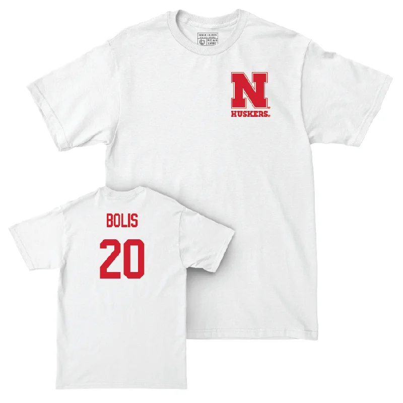 Men's basketball T-shirts durable-season -Men's Basketball White Comfort Colors Tee  - Justin Bolis