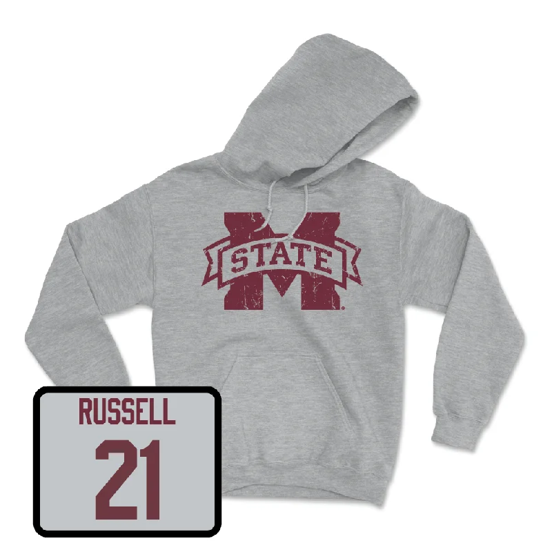 Men's basketball hoodie premium brand -Sport Grey Men's Basketball Classic Hoodie  - MJ Russell