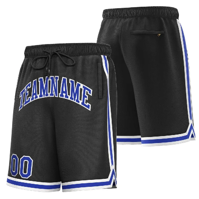 Men's basketball shorts stylish special -Custom Black Royal-White Sport Basketball Shorts