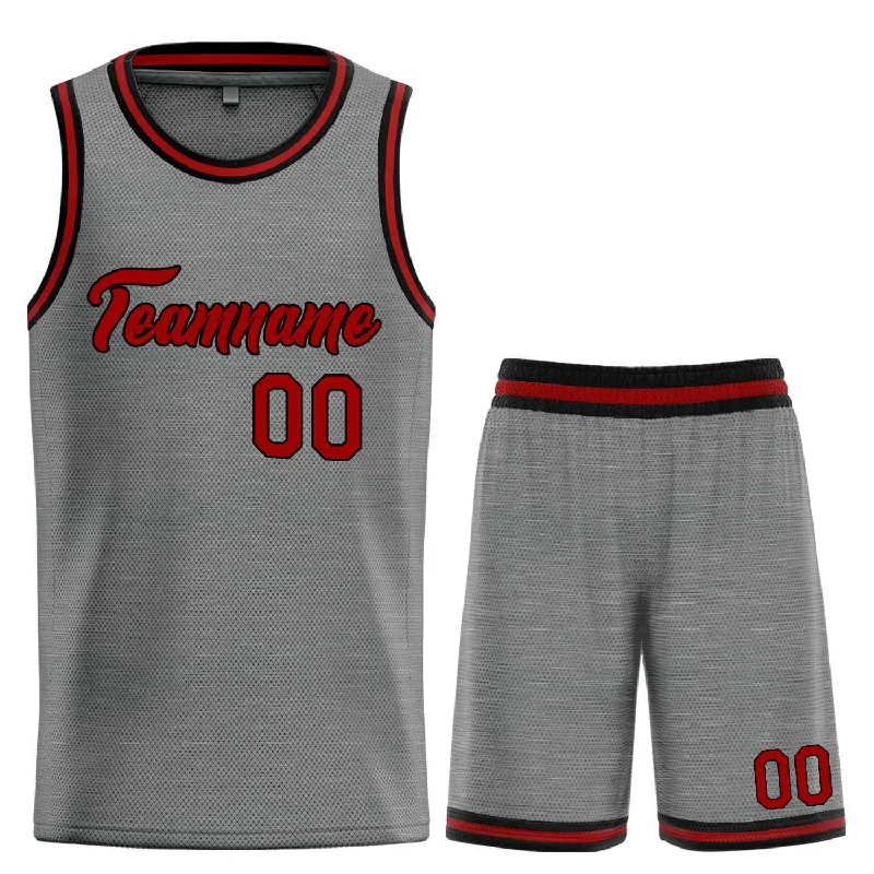 Basketball jerseys graphic -Custom Dark Gray Maroon-Black Heal Sports Uniform Classic Sets Basketball Jersey