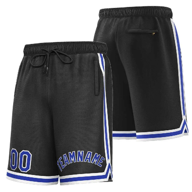 Men's basketball shorts pro deal -Custom Black Royal-White Sport Basketball Shorts