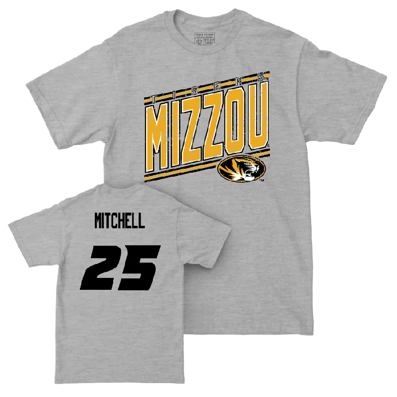 Men's basketball T-shirts athletic -Sport Grey Men's Basketball Vintage Tee  - Mark Mitchell