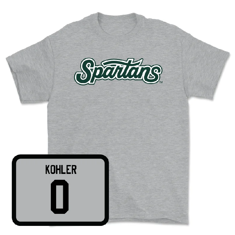 Men's basketball T-shirts durable -Sport Grey Men's Basketball Script Tee - Jaxon Kohler