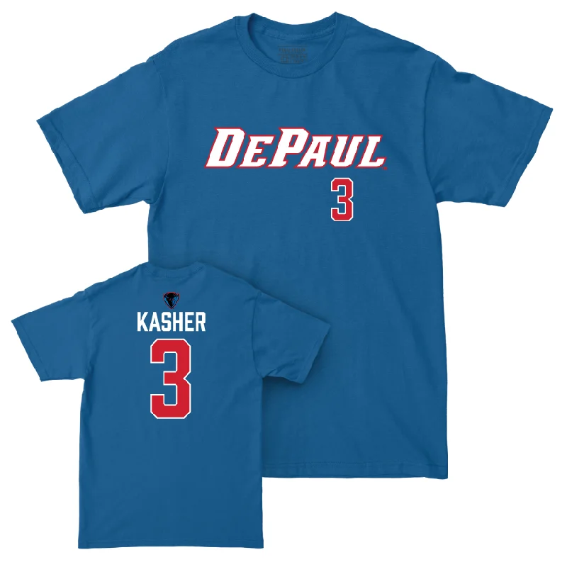 Men's basketball T-shirts stylish-retro -DePaul Men's Basketball Royal Sideline Tee - Nate Kasher | #3