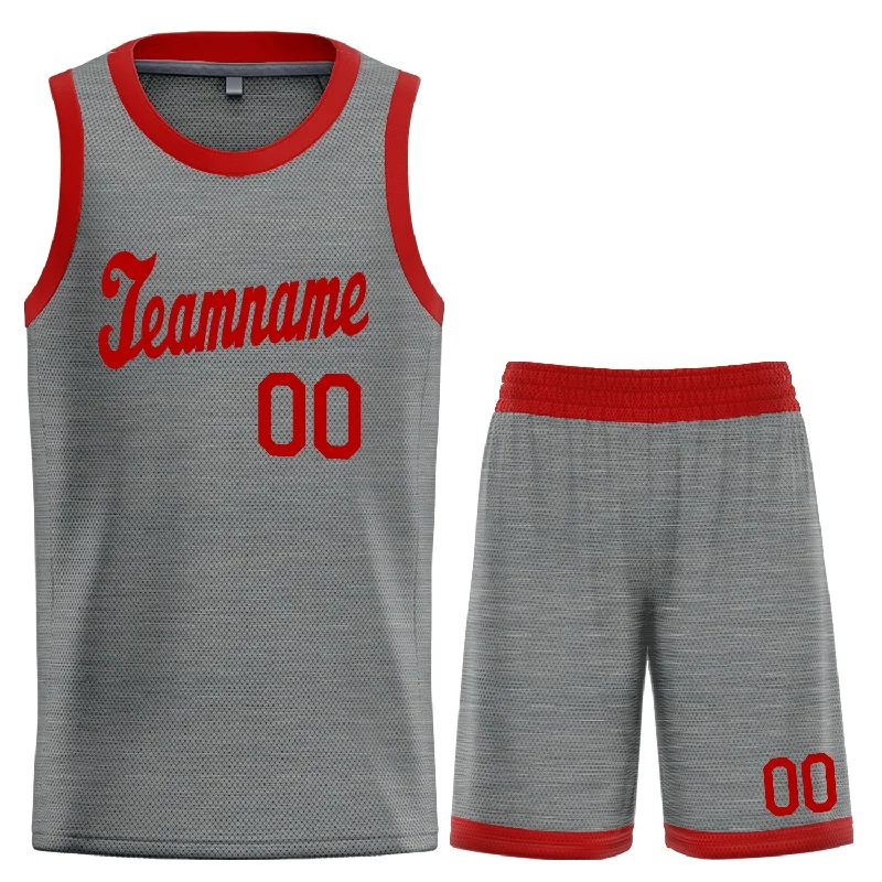 Basketball jerseys performance-style -Custom Gray Red Classic Sets Basketball Jersey