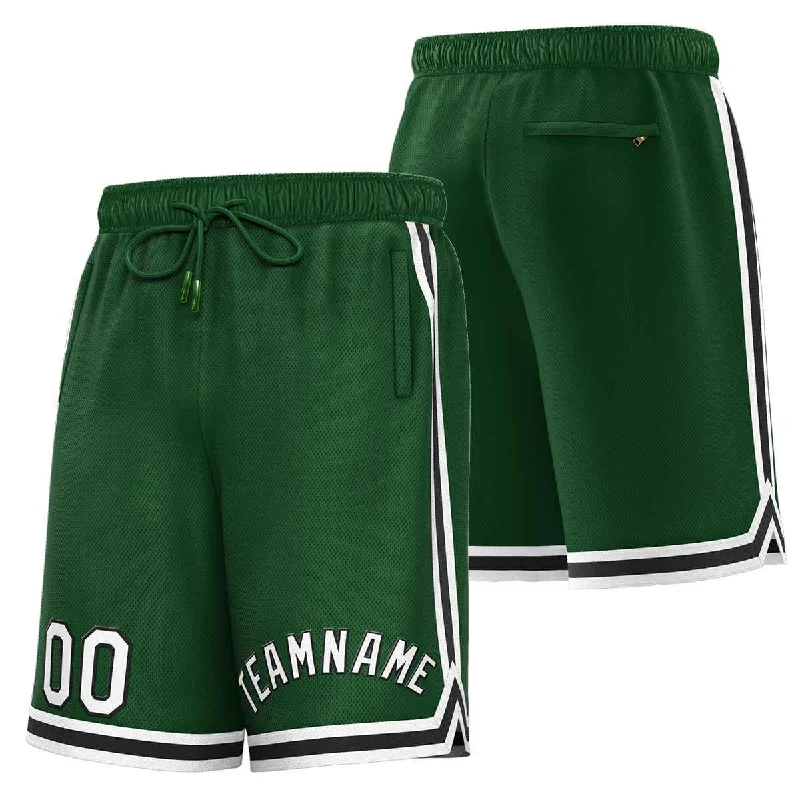 Men's basketball shorts lightweight sale -Custom Green White-Black Sport Basketball Shorts