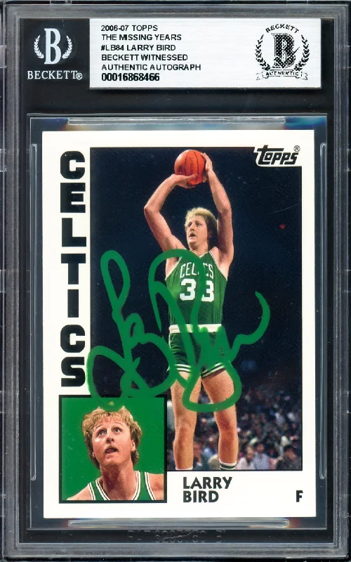 Basketball cards promo-rarity -Larry Bird Autographed 2006-07 Topps The Missing Years Card #LB84 Boston Celtics Beckett BAS Witness #16868466