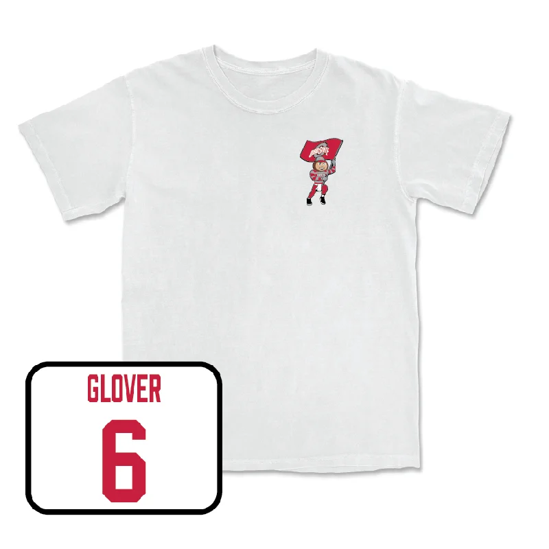 Men's basketball T-shirts durable-vintage -Men's Basketball White Brutus Comfort Colors Tee - Ques Glover