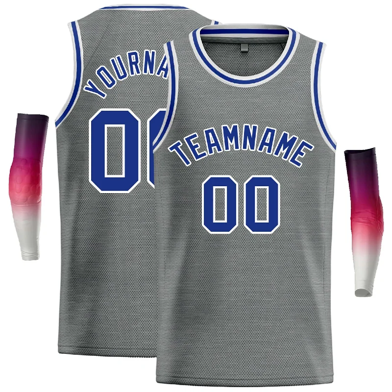 Basketball jerseys mesh -Custom Dark Gray Royal Classic Tops Casual Basketball Jersey