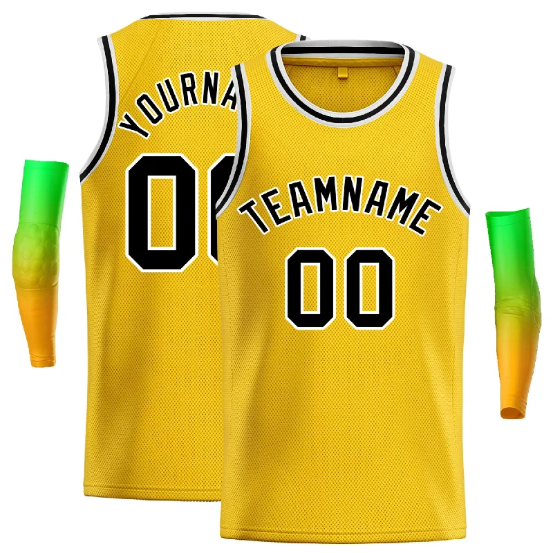 Basketball jerseys retro-design -Custom Yellow Black-White Classic Tops Casual Basketball Jersey