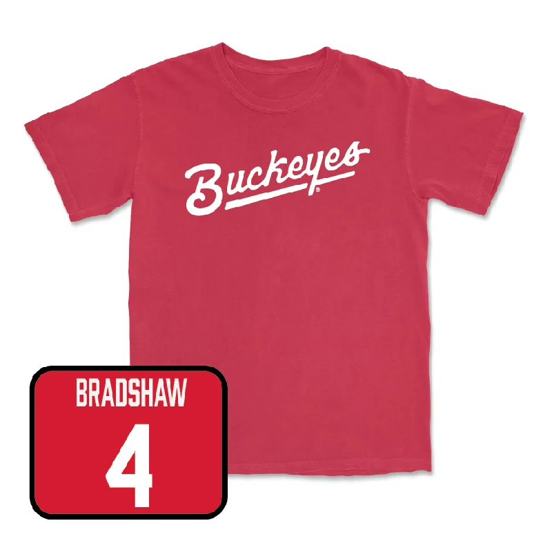 Men's basketball T-shirts pro-performance -Red Men's Basketball Script Tee - Aaron Bradshaw