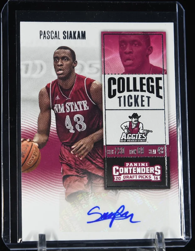 Basketball jerseys stylish-vintage -Pascal Siakam 2016-17 Panini Contenders Draft Picks #143A AU/Red jersey