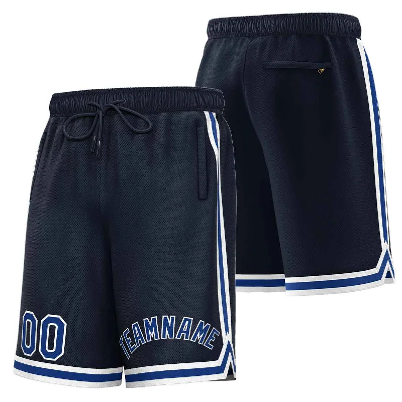 Men's basketball shorts custom ensemble -Custom Navy Royal-White Sport Basketball Shorts