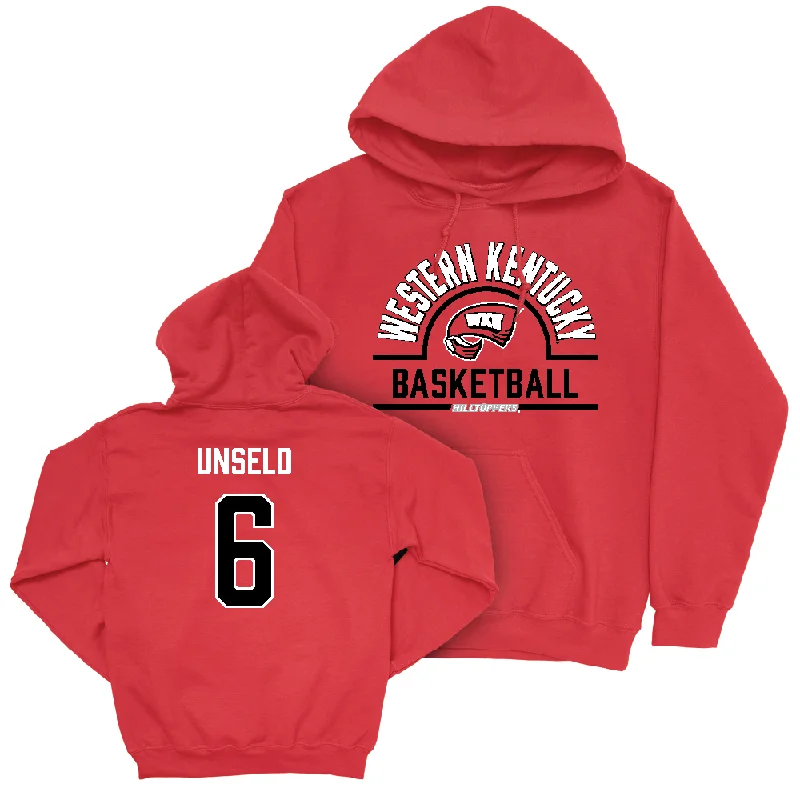 Men's basketball hoodie trendy kit -WKU Men's Basketball Red Arch Hoodie  - Kade Unseld