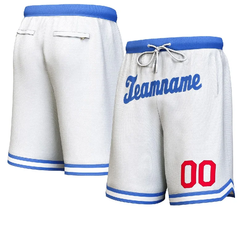 Basketball socks modern-team -Custom White Royal Personalized Basketball Shorts