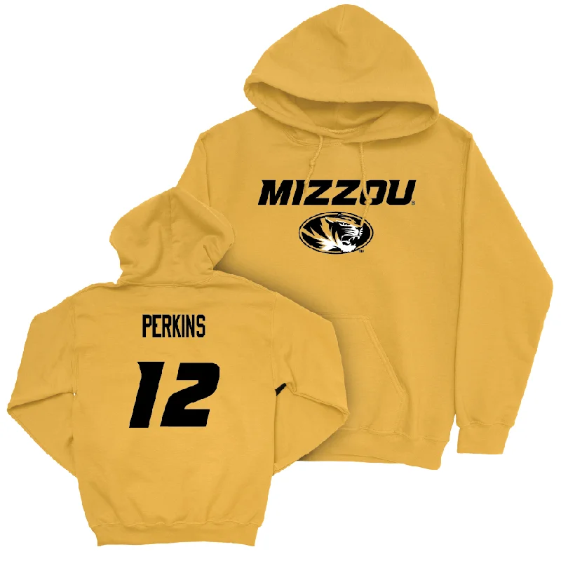 Men's basketball hoodie quick-dry tech -Gold Men's Basketball Mizzou Hoodie  - Tony Perkins