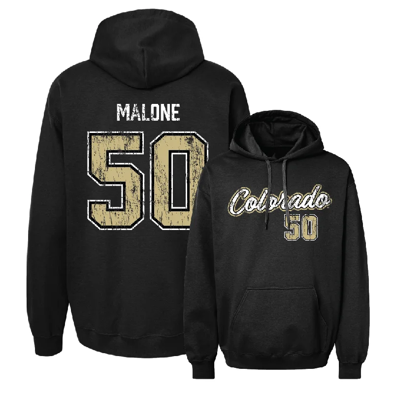 Men's basketball hoodie team ensemble -Men's Basketball Black Script Hoodie  - Elijah Malone