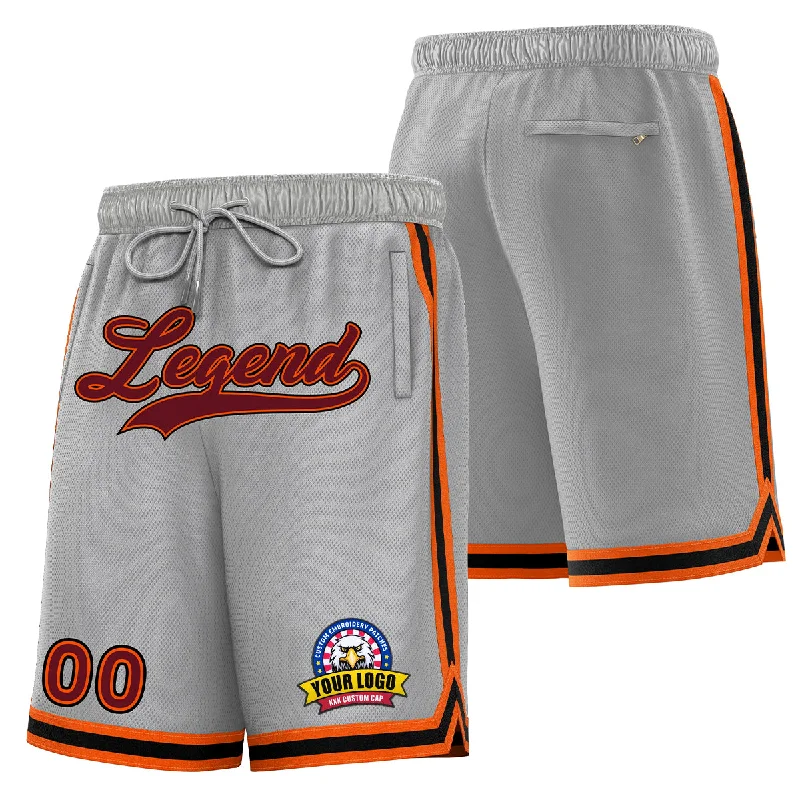 Men's basketball shorts classic appeal -Custom Gray Red Basketball Shorts