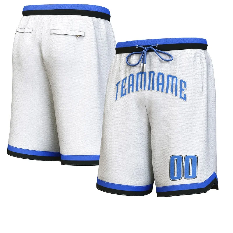 Men's basketball shorts lightweight collection -Custom White Blue-Black Personalized Basketball Shorts