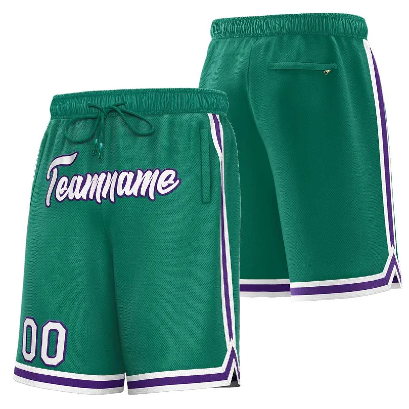 Men's basketball shorts pro set -Custom Green White-Purple Sport Basketball Shorts