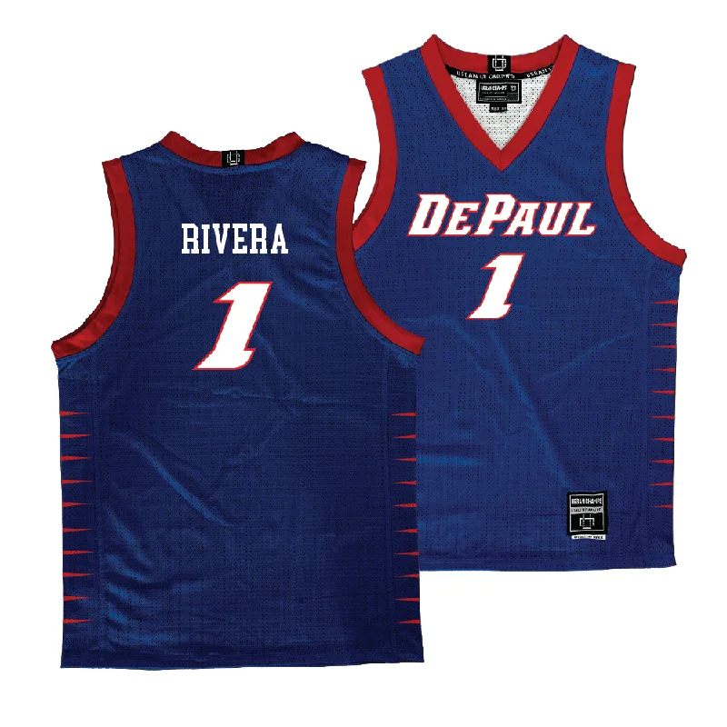 Basketball jerseys durable-team -DePaul Men's Royal Basketball Jersey  - Isaiah Rivera