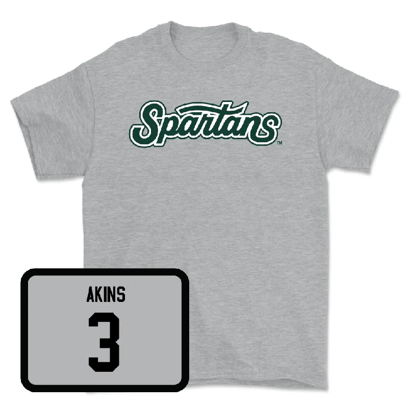 Men's basketball T-shirts lightweight -Sport Grey Men's Basketball Script Tee - Jaden Akins