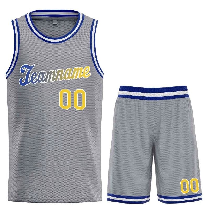 Basketball jerseys stylish-fit -Custom Dark Gray Yellow-White Classic Sets Sports Uniform Basketball Jersey