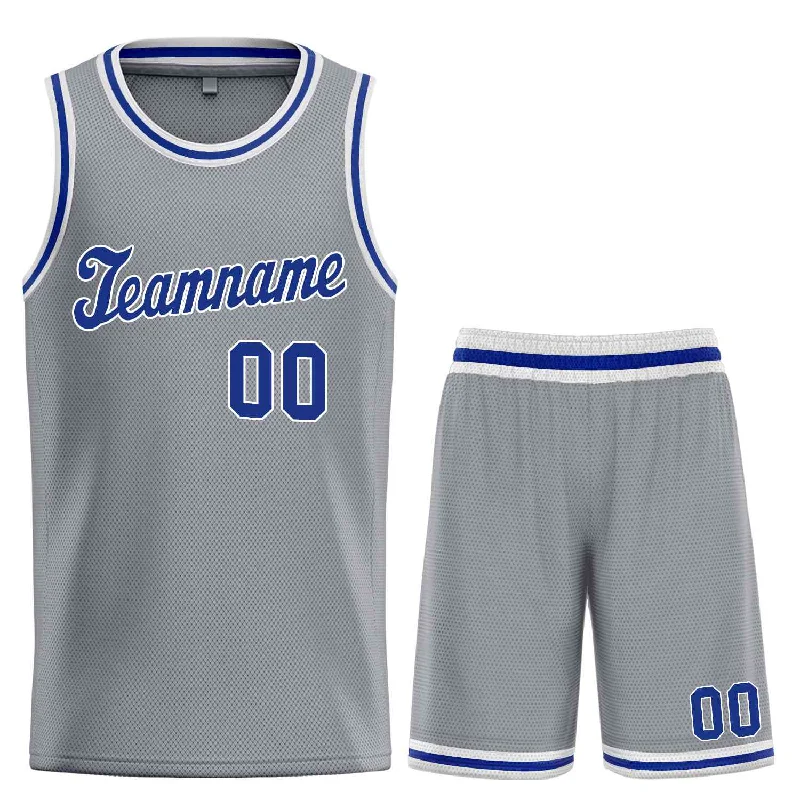 Basketball jerseys vintage-fit -Custom Dark Gray Royal-White Classic Sets Sports Uniform Basketball Jersey