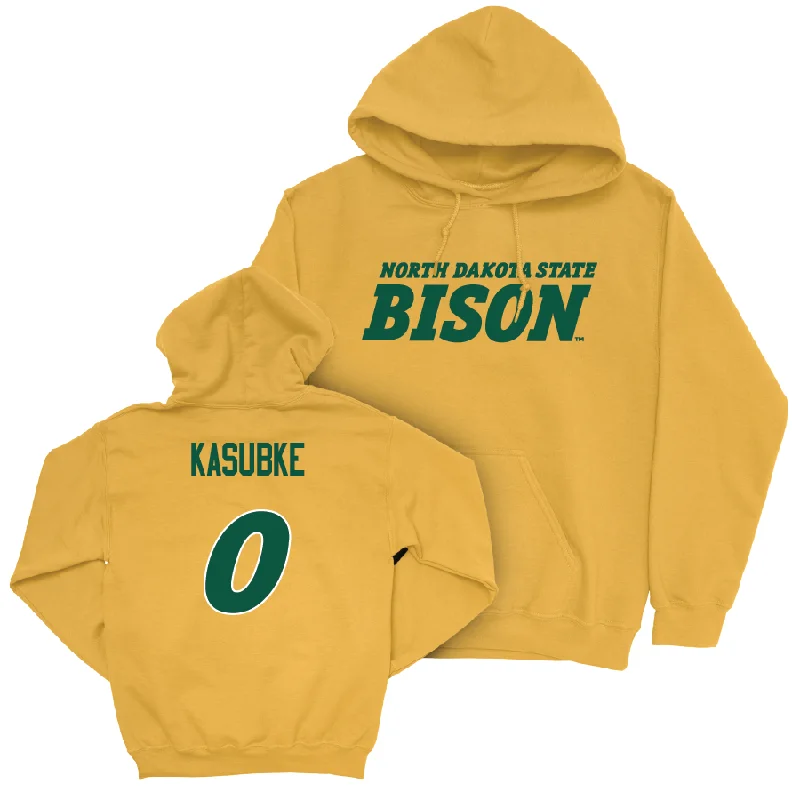 Men's basketball hoodie fan favorite -Gold Men's Basketball Bison Hoodie - Luke Kasubke