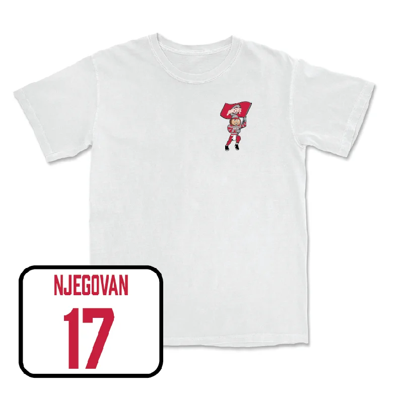 Men's basketball T-shirts blend -Men's Basketball White Brutus Comfort Colors Tee  - Ivan Njegovan