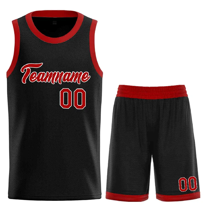 Basketball jerseys urban -Custom Black Red-White Heal Sports Uniform Classic Sets Basketball Jersey