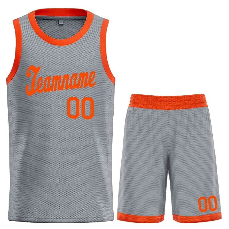 Basketball jerseys sleek-fit -Custom Dark Gray Orange Classic Sets Sports Uniform Basketball Jersey