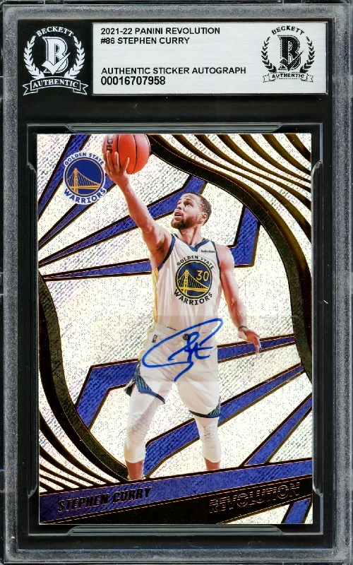 Basketball cards dynasty-classic -Stephen Curry Autographed 2021-22 Panini Revolution Card #86 Golden State Warriors Beckett BAS