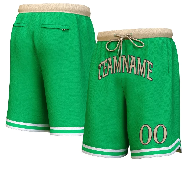 Men's basketball shorts performance special -Custom Green Old Gold-Black Personalized Basketball Shorts