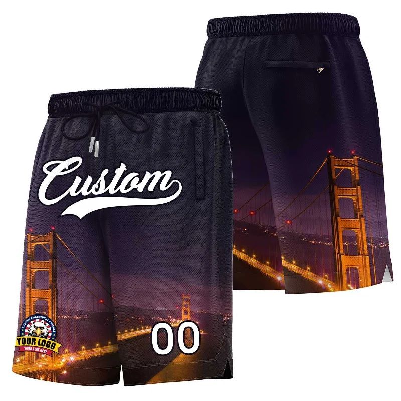 Men's basketball shorts snug design -Custom Personalized San Francisco City Landscape Basketball Shorts