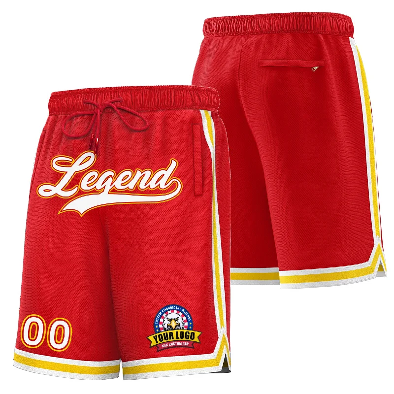 Men's basketball shorts featherlight pair -Custom Red White Basketball Shorts