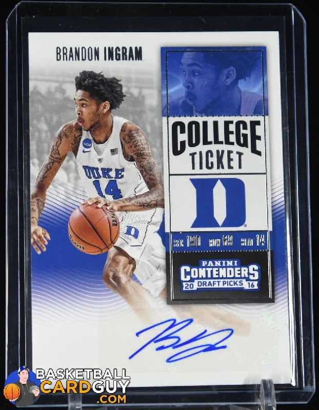 Basketball jerseys retro-vintage -Brandon Ingram 2016-17 Panini Contenders Draft Picks #102A AU/White jersey