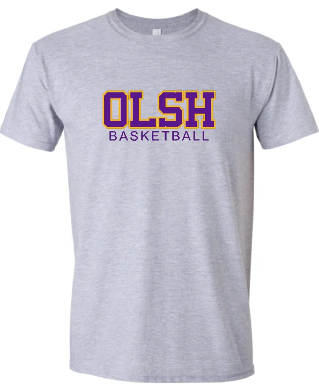 Basketball jerseys moisture-control -OLSH BASKETBALL YOUTH & ADULT SOFTSTYLE COTTON JERSEY SHORT SLEEVE T-SHIRT  - SPORT GREY