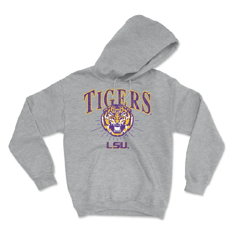 Men's basketball hoodie official apparel -Men's Basketball Sport Grey Tigers Hoodie - Adam Benhayoune