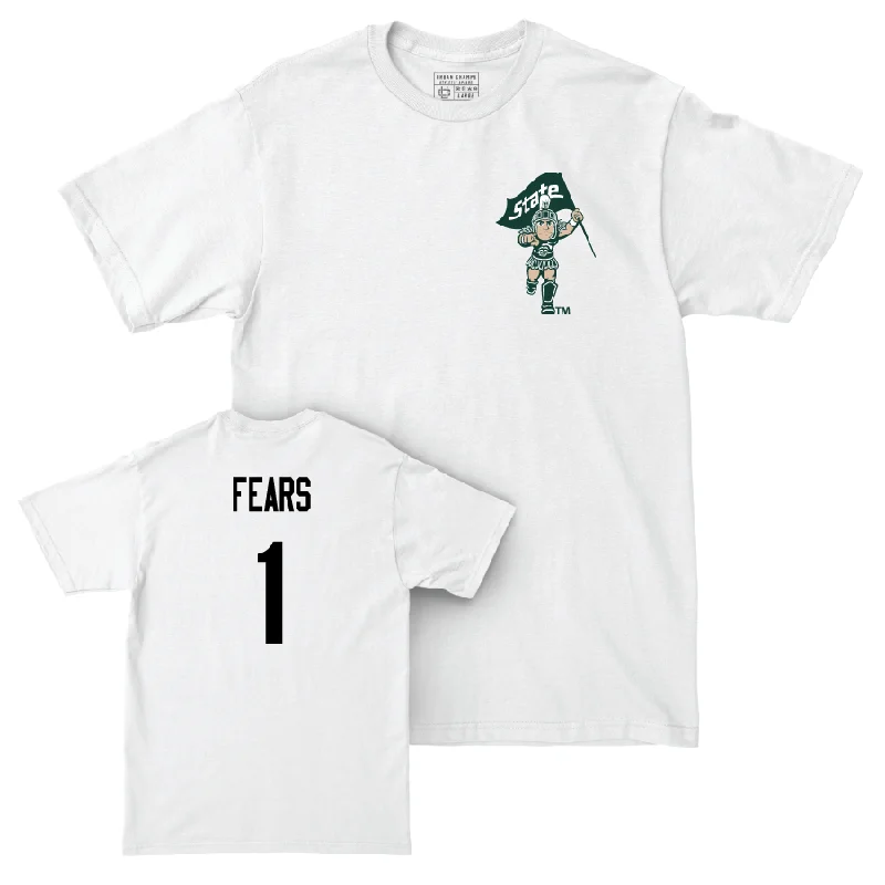 Men's basketball T-shirts functional -Men's Basketball White Sparty Comfort Colors Tee   - Jeremy Fears