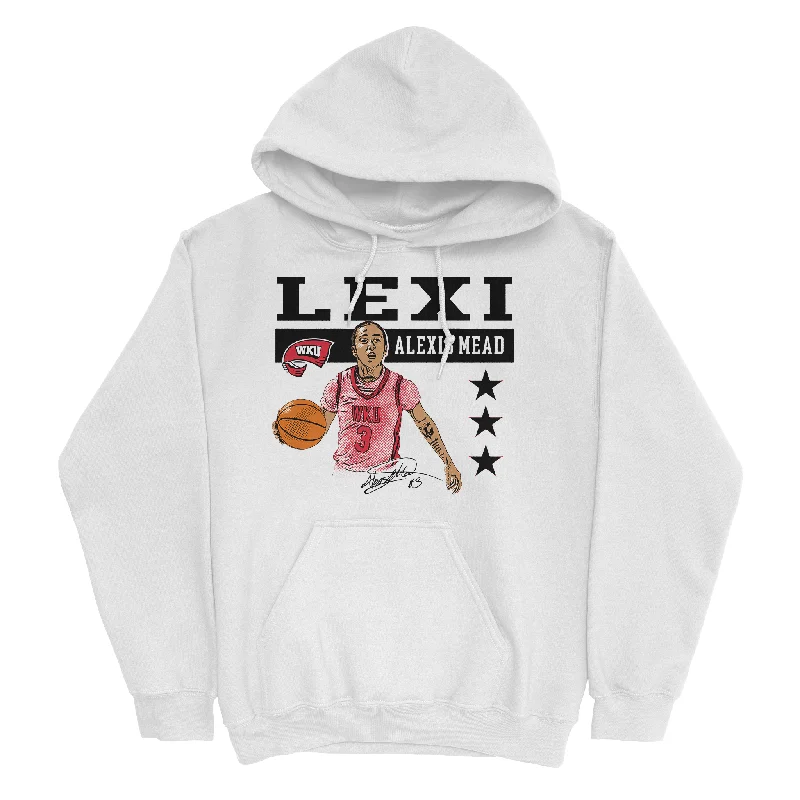 Men's basketball hoodie pullover option -EXCLUSIVE RELEASE: Alexis Mead Illustrated White Hoodie