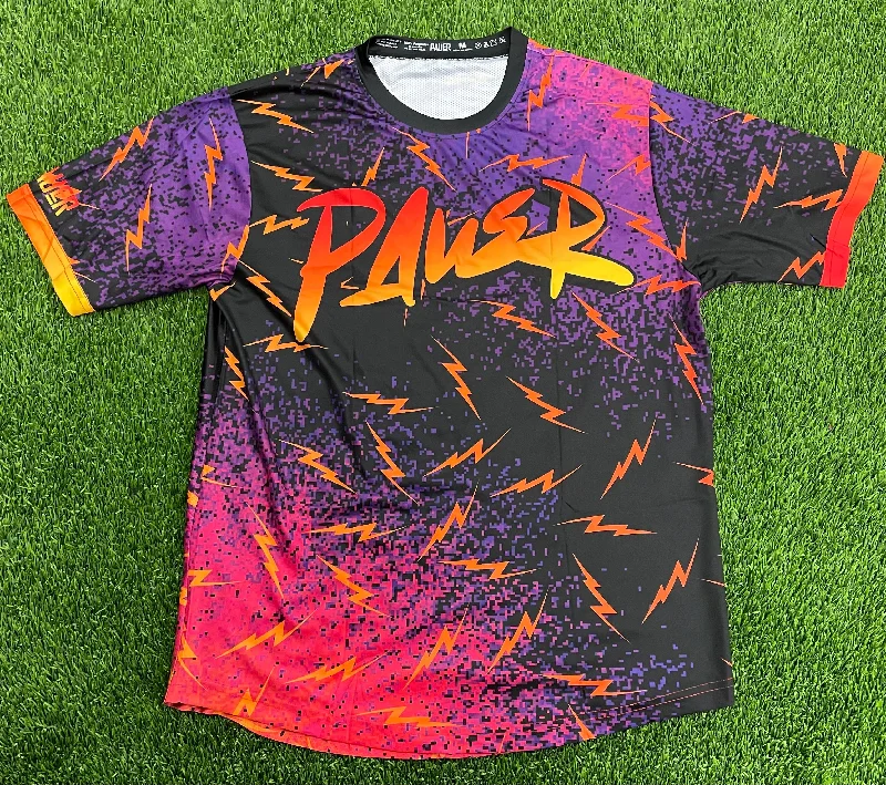 Basketball jerseys vintage-performance -Pauer Graffiti Bolts All Over Black/Purple Jersey