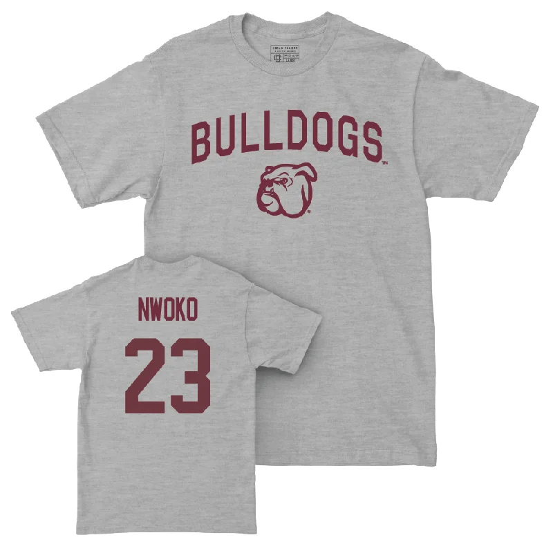 Men's basketball T-shirts youth -Sport Grey Men's Basketball Bulldogs Tee  - Michael Nwoko