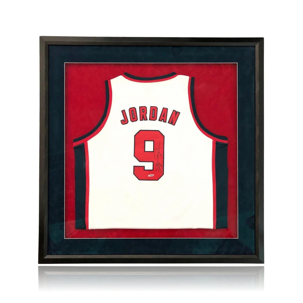 Basketball jerseys legend -Michael Jordan Signed Framed 1992 USA Dream Team Jersey UDA COA Autograph Upper Deck 92