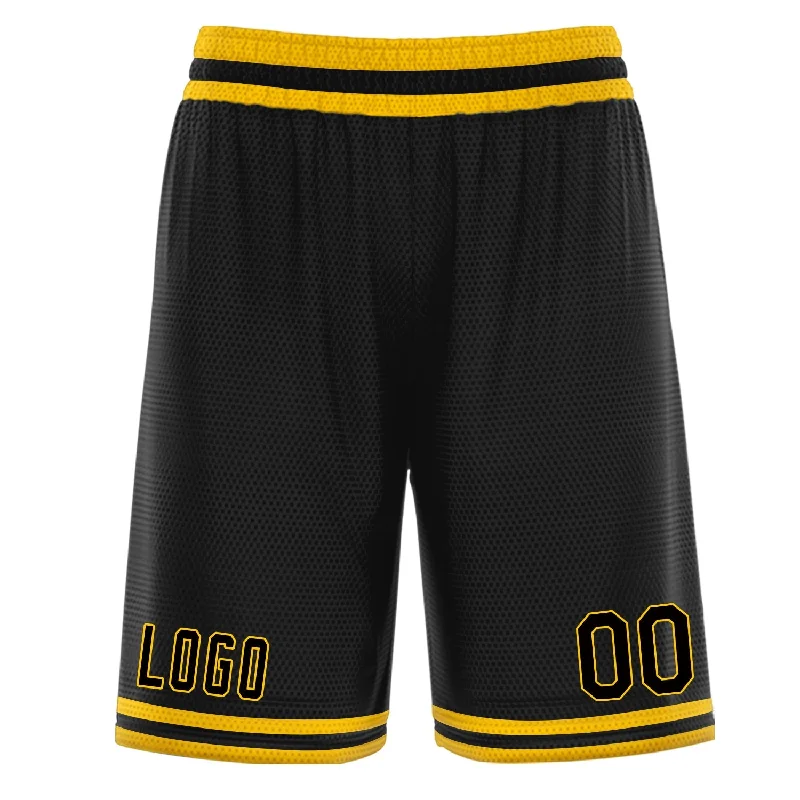 Men's basketball shorts sport sale -Custom Black Yellow Athletic Basketball Shorts