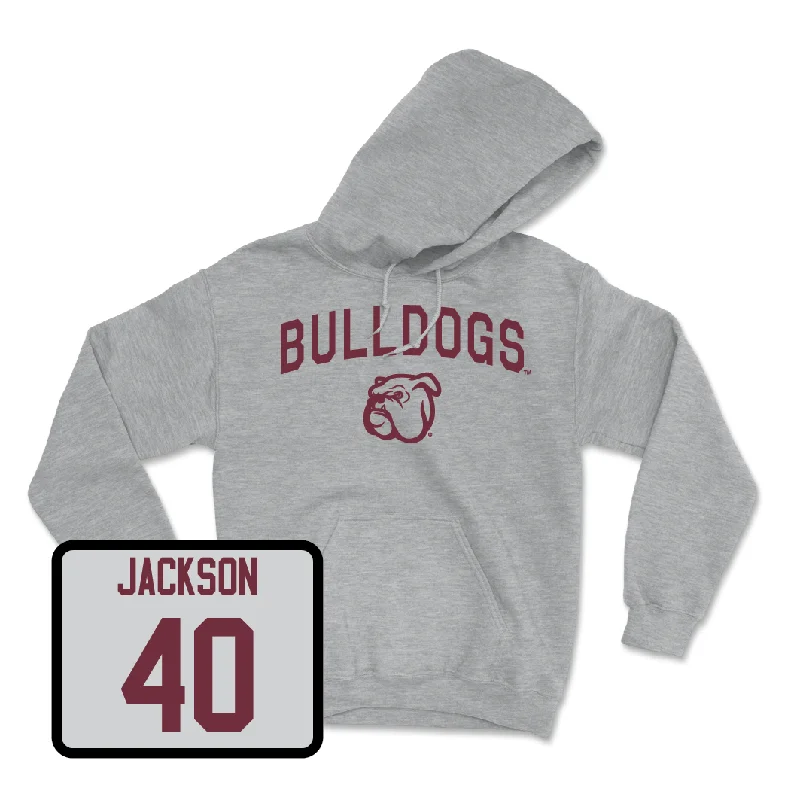 Men's basketball hoodie performance sale -Sport Grey Men's Basketball Bulldogs Hoodie  - Trey Jackson