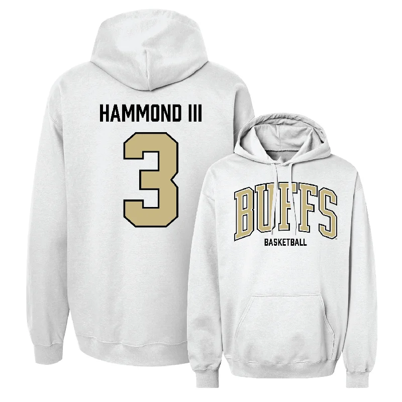 Men's basketball hoodie peak-performance wear -Men's Basketball White Arch Hoodie - Julian Hammond III