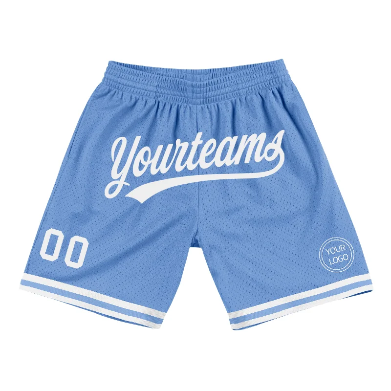 Men's basketball shorts high-energy pair -Custom Light Blue White Authentic Throwback Basketball Shorts